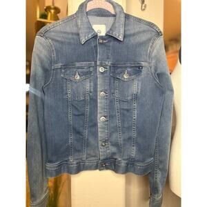 AG Adriano Goldschmied Women's Robyn denim jacket soft stretch L 8-12 NEW $225